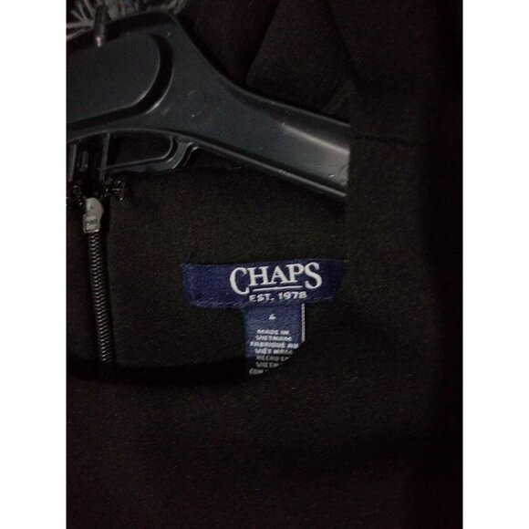 ⭐Chaps Size 4 Women' Dress Flutter Sleeve Sheath Basic Formal office black Dress - Picture 7 of 9